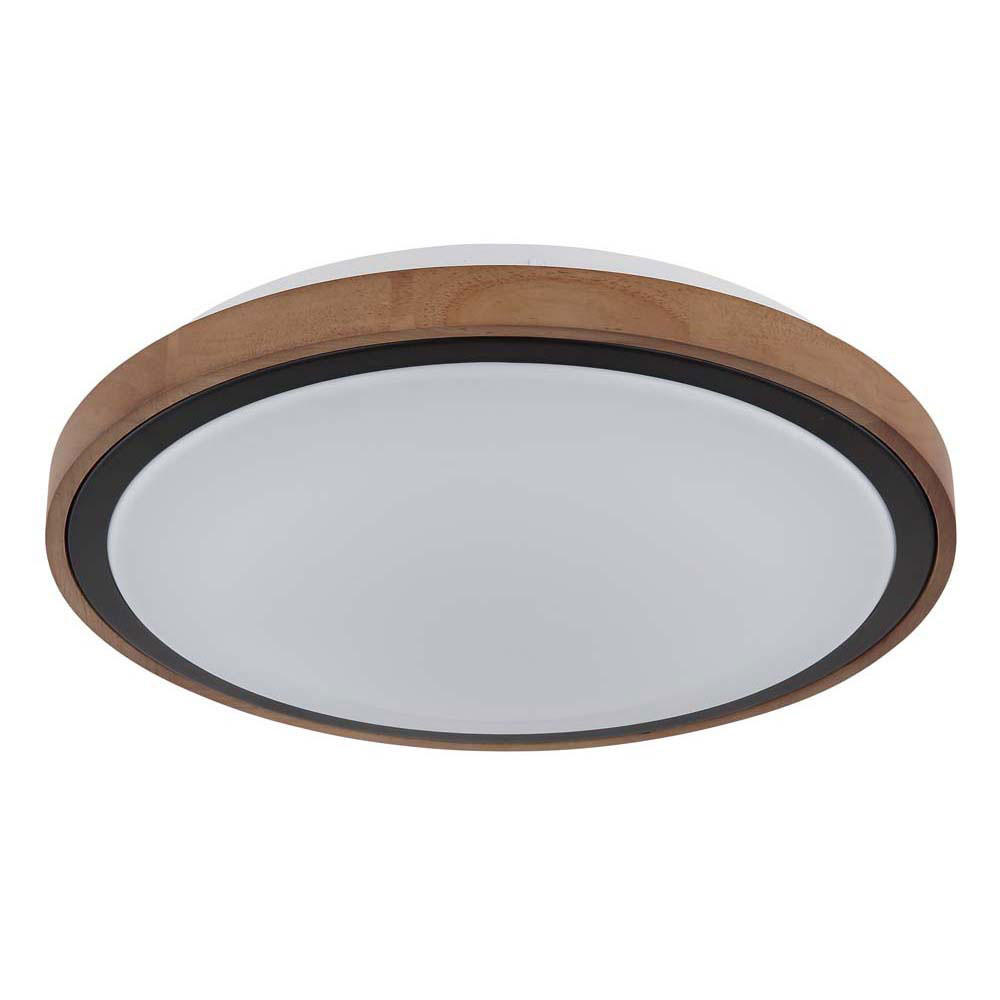 LED DECKENLEUCHTE BRUNO Aluminium Braun - Braun, Holz (38/38/9.5cm) - Globo Lighting