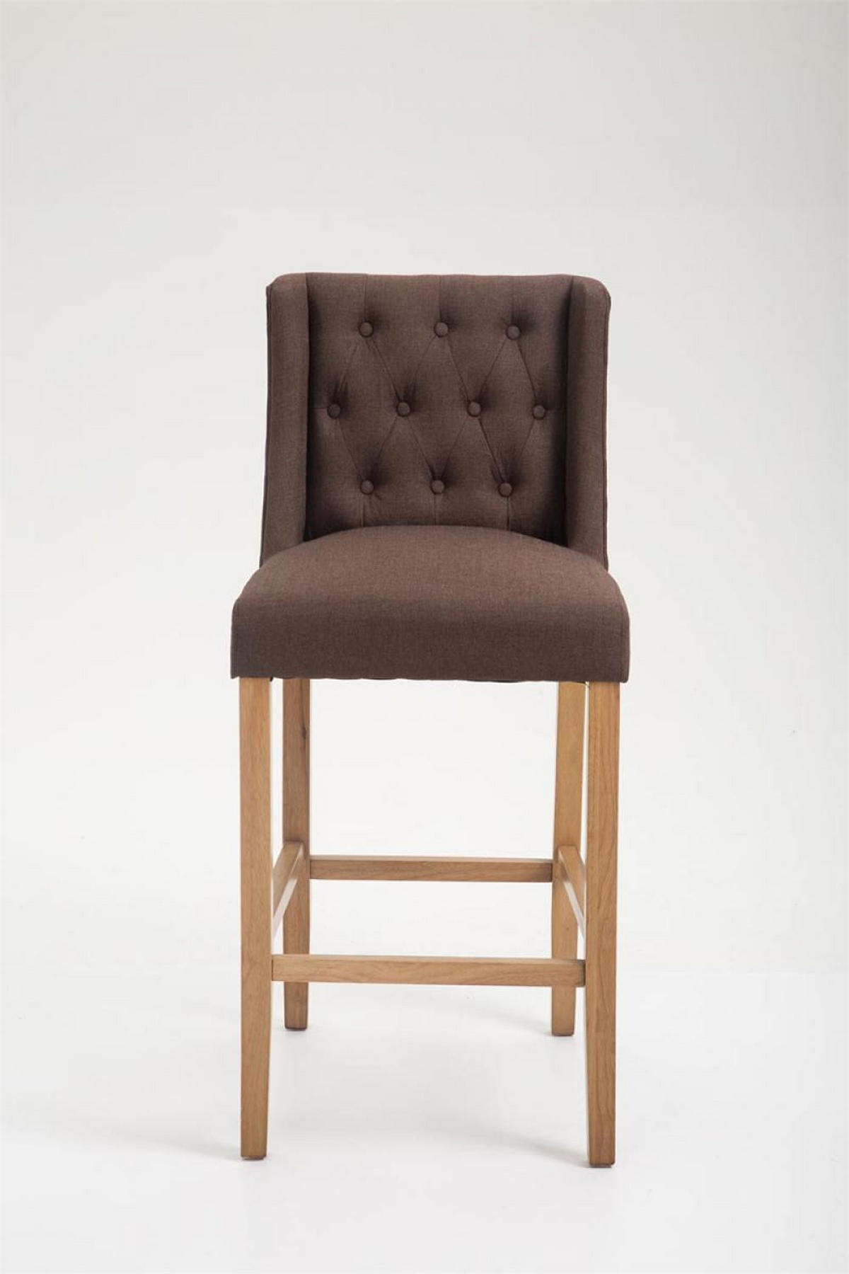 BARHOCKER 2er Set Stoff braun - Naturfarben/Braun, Holz/Textil (56/111/51cm) - CLP