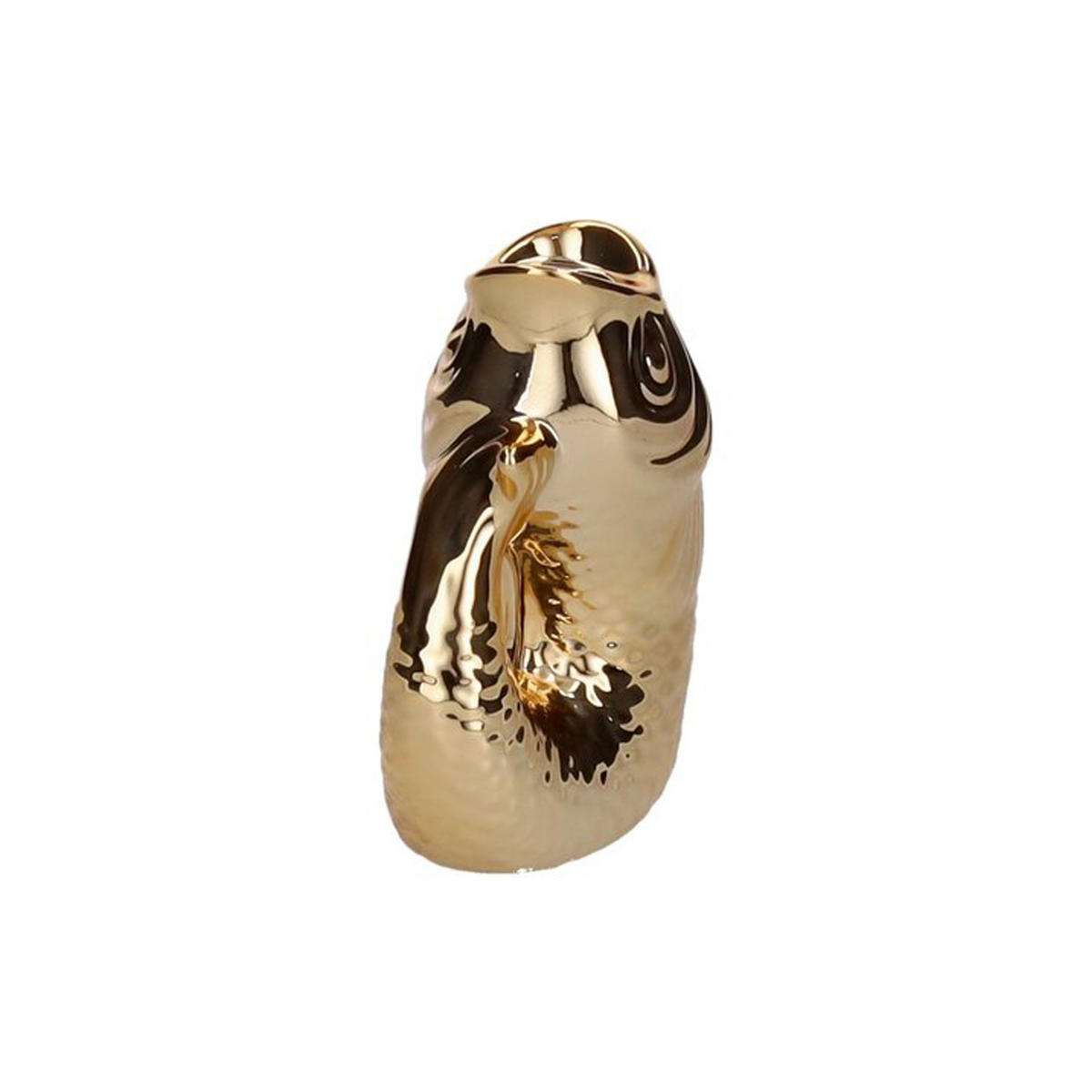 KERZENHALTER Monsieur Carafon XS Fisch-Form, Steingut, Gold, H 12.7 cm - Goldfarben, Stein (7.5/14.2/11.3cm) - Gift Company