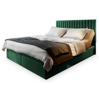 POSTEL BOXSPRING MURLO 160x200 cm, s matrací a úložným prostorem, tmavě zelená - tmavě zelená, kompozitní dřevo/textil (160/200cm) - MASSENO