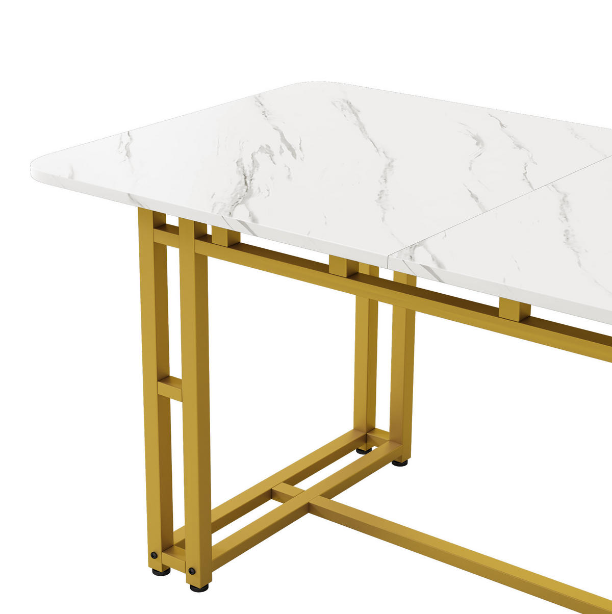 JEDÁLENSKÝ stôl, 120 cm z MDF, zlatý, moderný - biela, kompozitné drevo (120/70/74cm) - BEAOK