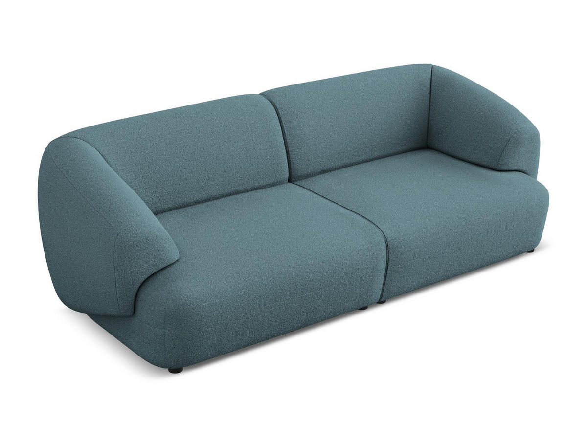 4-SITZER-SOFA Bouclé Stoff Blau - Blau/Blaugrau, Kunststoff/Textil (232/81/98cm) - Makamii