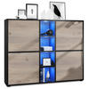 HIGHBOARD Cuba Türen in Eiche Nordic - Silbereichenfarben, Holzwerkstoff (130.5/105.5/35.5cm) - Vladon