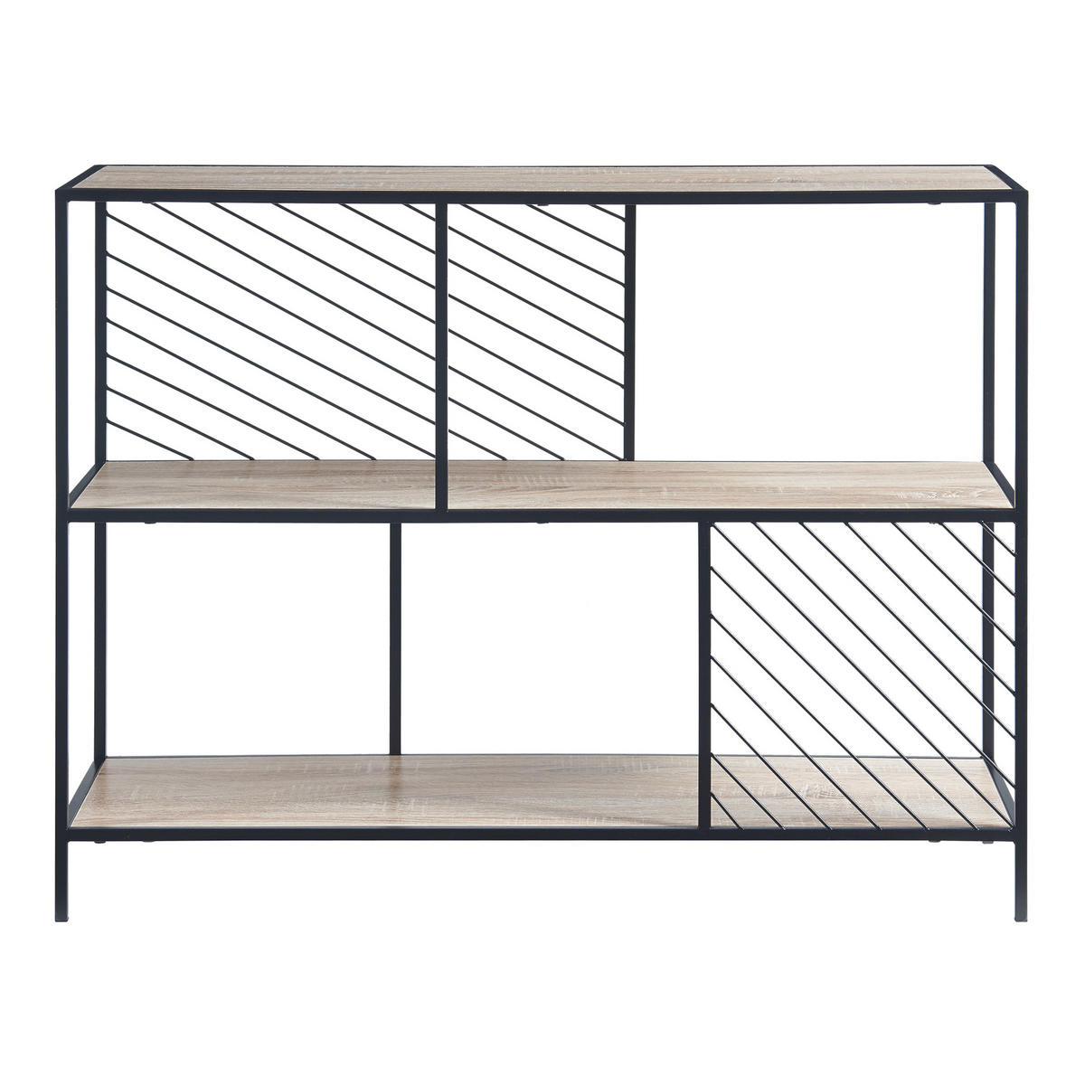 BEISTELLTISCH Övertorneå - Eichefarben/Schwarz, Holzwerkstoff/Metall (100/30/75cm) - [en.casa]