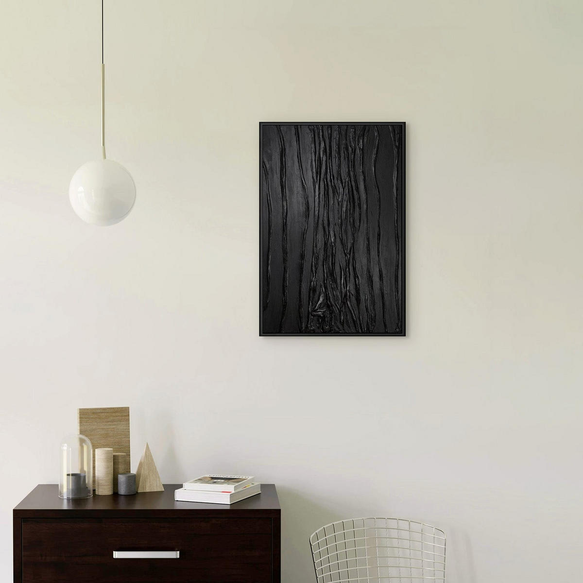 GEMÄLDE Samt Schattenfugenrahmen Schwarz 60x40 cm - Schwarz, Holz (60/40cm) - YS-art gallery