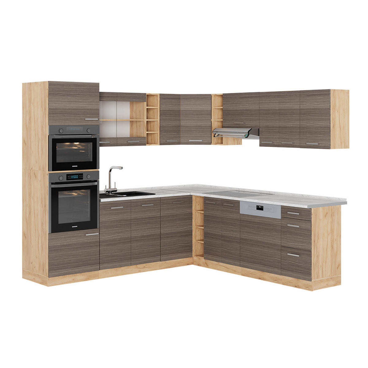 Honigeiche/Grau, Holzwerkstoff (247/81.6/60cm) - Vicco