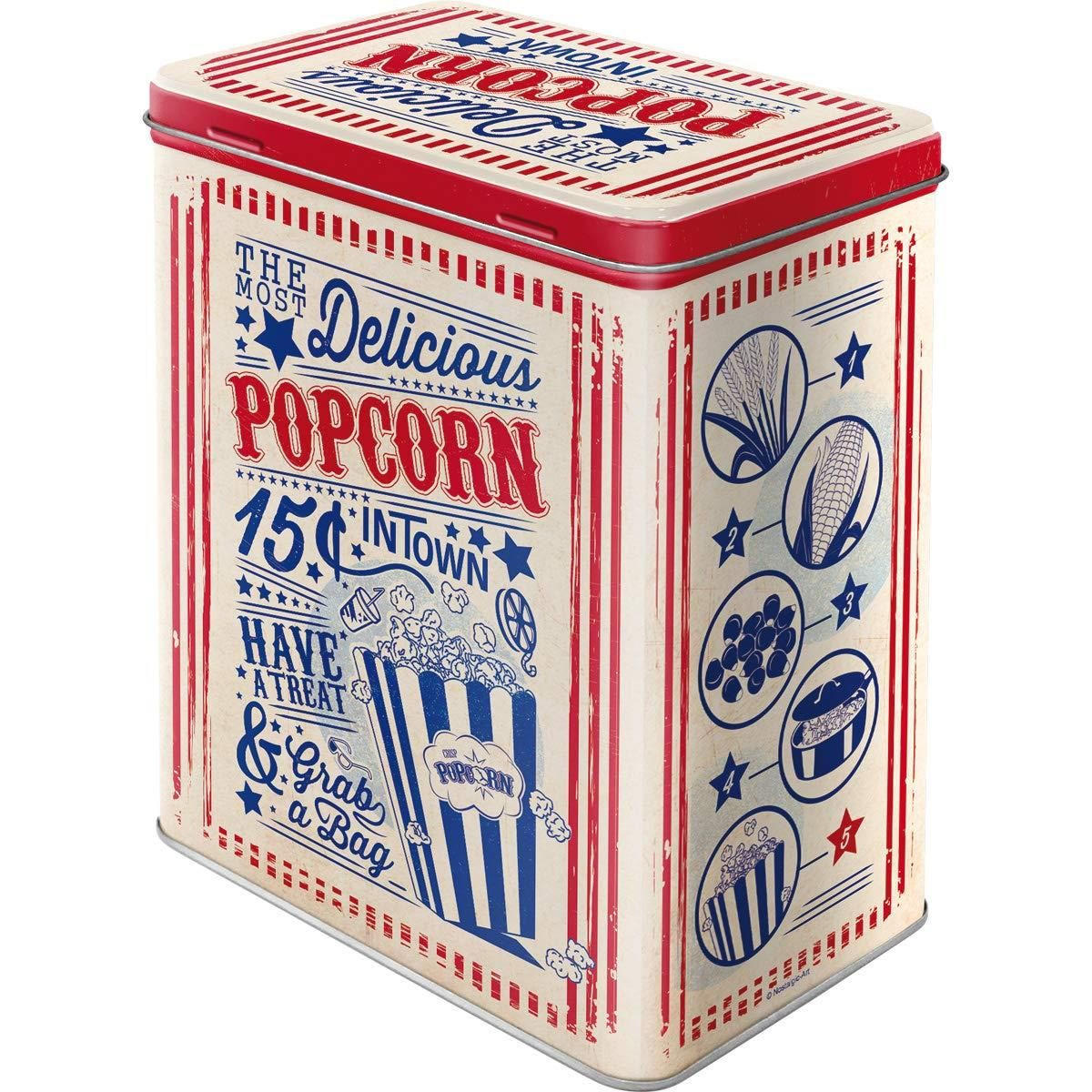 VORRATSDOSE L USA Popcorn - Multicolor, Metall (14/20/10cm) - Nostalgic-Art