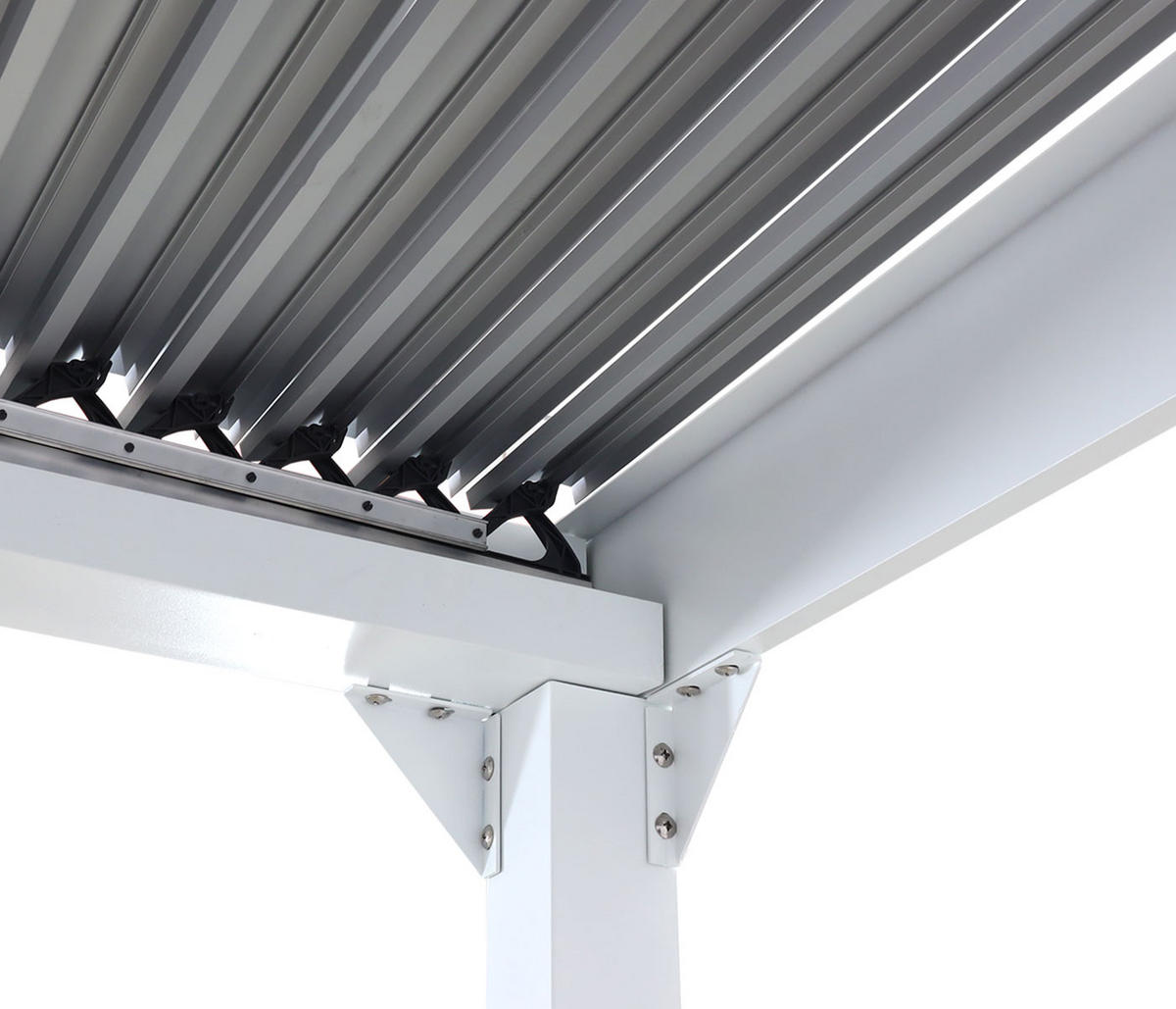 ALU PERGOLA MIT SEITENWAND Weiß - Weiß, Metall (368/224/306cm) - MCW