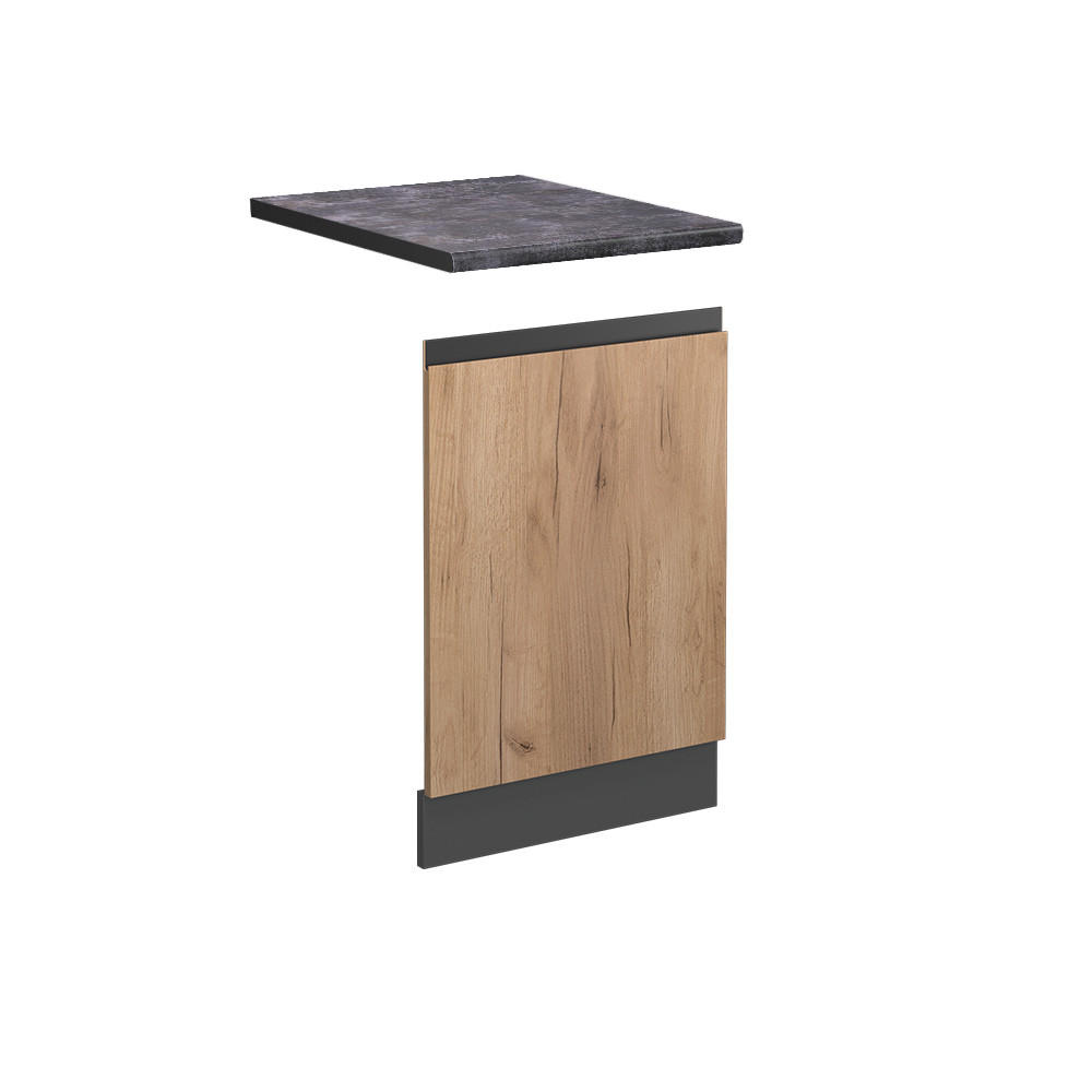 FRONTBLENDE R-Line Goldkraft Eiche 45 cm J-Shape, AP Anthrazit - Honigeiche/Anthrazit, Holzwerkstoff (45/57.2/1.6cm) - Vicco