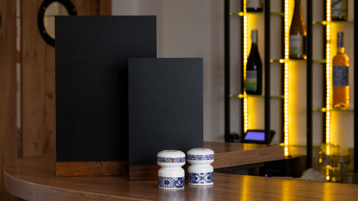 KREIDETAFEL Doppelseitige A4 Kleine Tafel mit Staffelei - Schwarz, Metall (21/30/0.6cm) - ALLboards