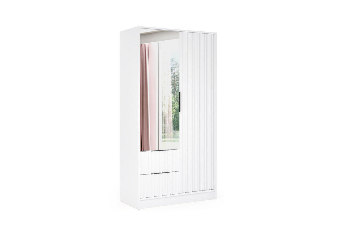 KLEIDERSCHRANK NOA - 120 cm - Weiß - Weiß, Holzwerkstoff (102/200/51cm) - ALTDECOR