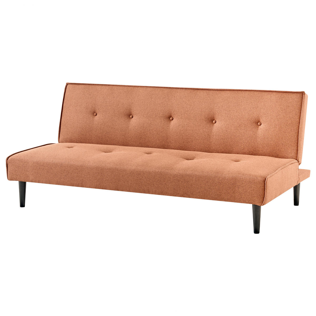 3-SITZER-SCHLAFSOFA goldbraun/schwarz Visby - Schwarz/Braun, Textil (180/80/92cm) - Beliani