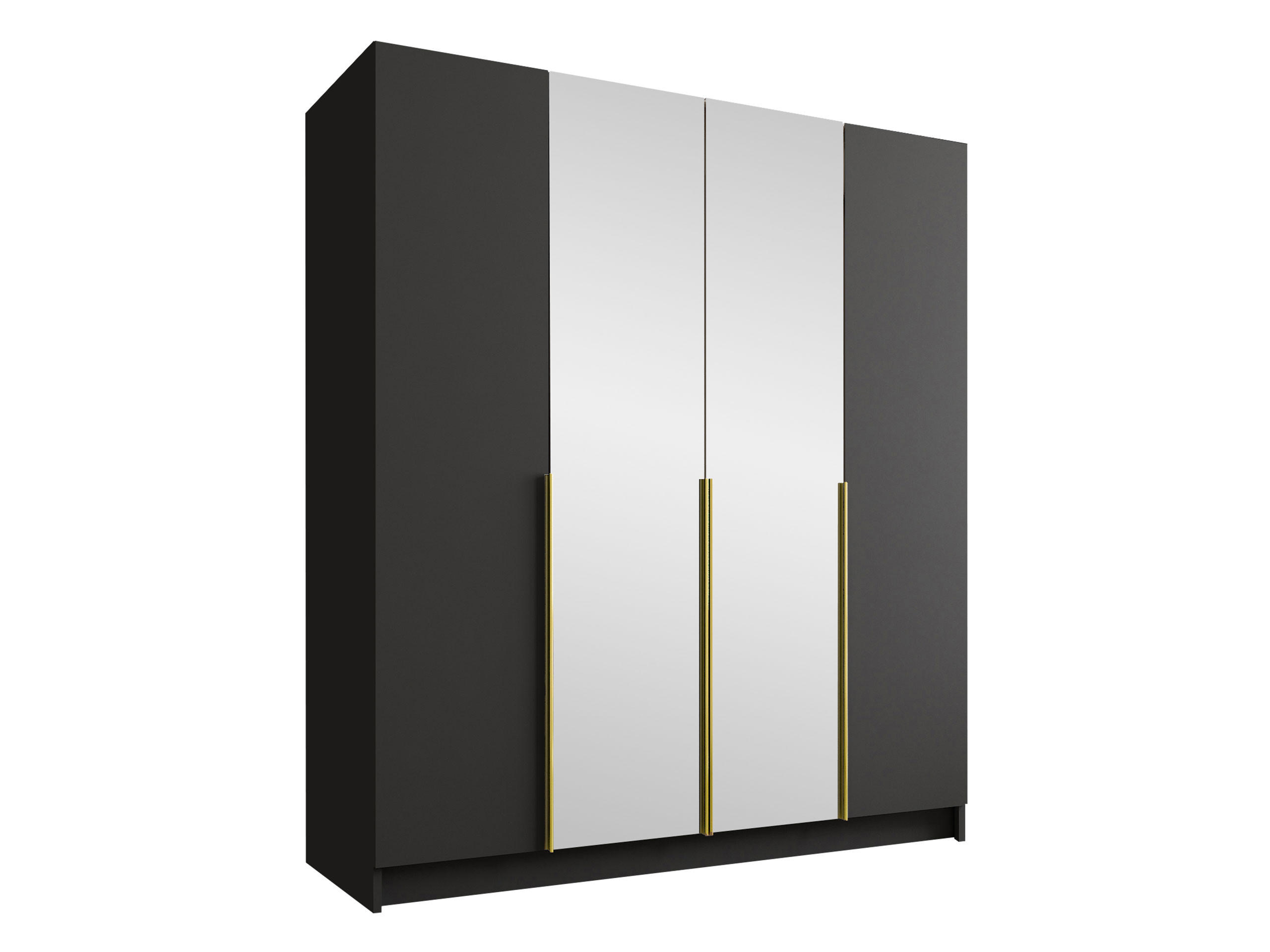 KLEIDERSCHRANK Santi II - Goldfarben, Holzwerkstoff/Metall (200/215/58cm) - MIRJAN24