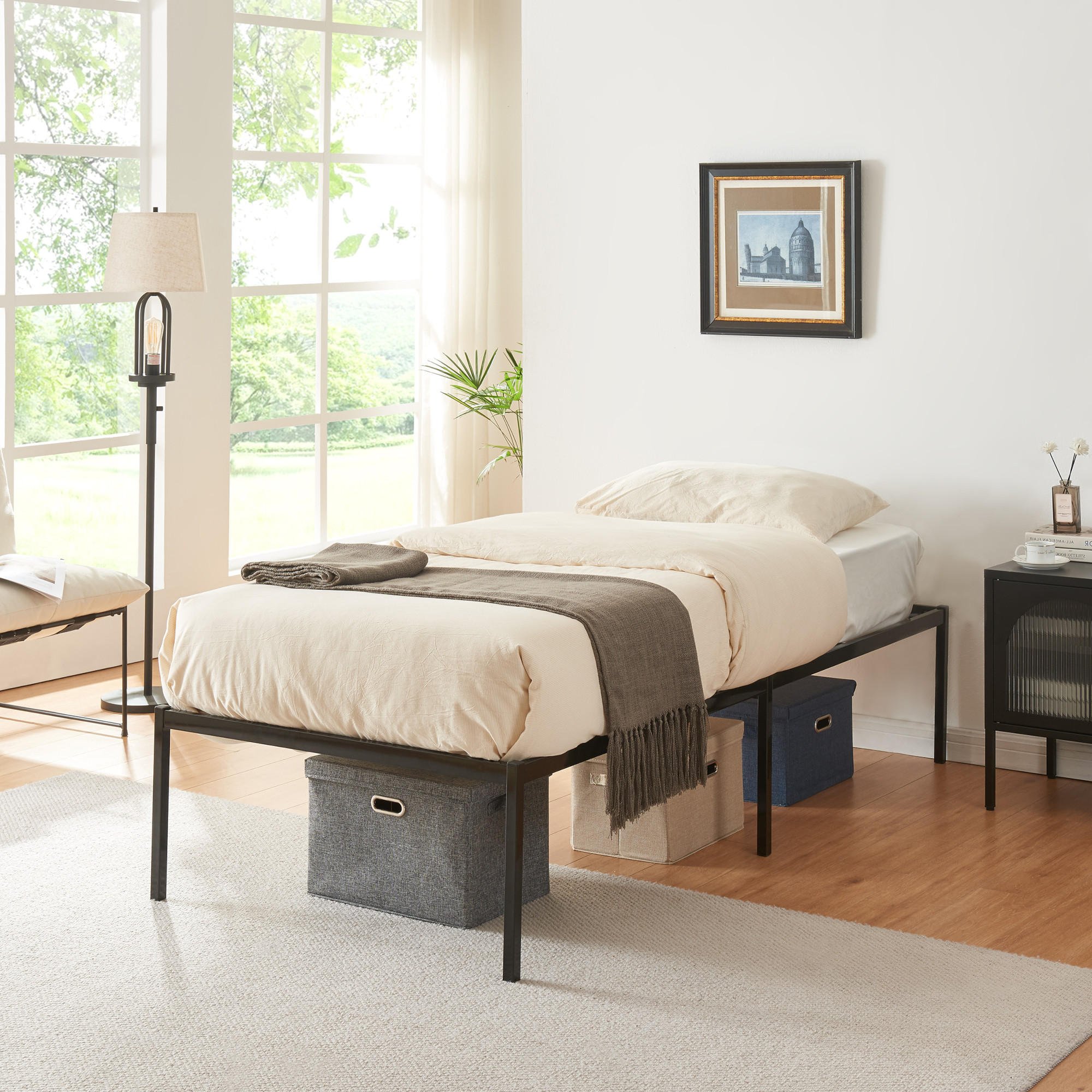 METALLBETT Vårdö - Schwarz, Metall (90/200cm) - [en.casa]