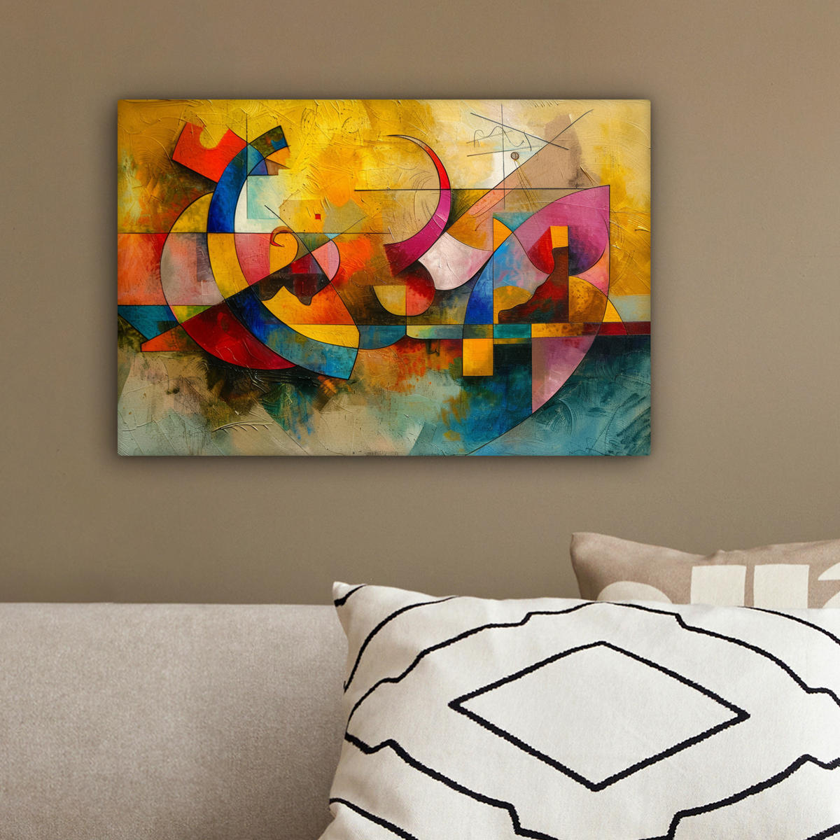 LEINWANDBILD Kunst - Abstrakt - Modern 30x20 cm - Gelb, Textil (30/20cm) - MuchoWow