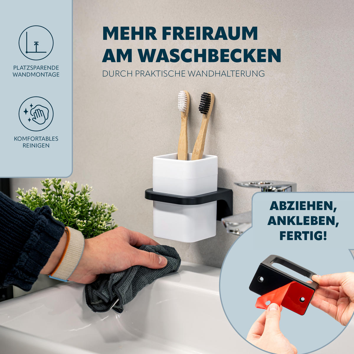 BADACCESSOIRESET SAVONA Softtouch (2er-Set) - Weiß, Kunststoff (7/15.5/8.5cm) - bremermann