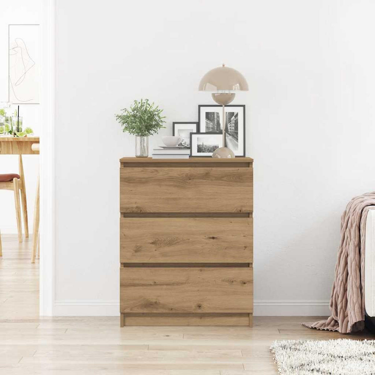 SIDEBOARD Artisan-Eiche 60/35/76 Cm Holzwerkstoff - Braun, Holz (60/76/35cm) - vidaXL