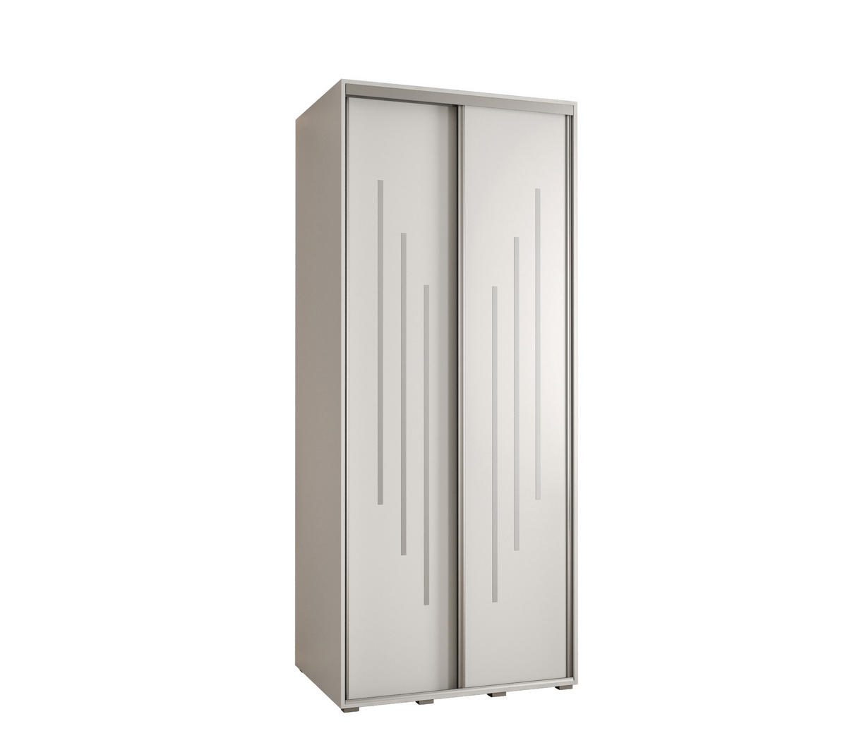 SCHWEBETÜRENSCHRANK 235,2/120/45 2-türig - Silberfarben/Weiß, Holz/Metall (120/235/45cm) - Abiks Möbel