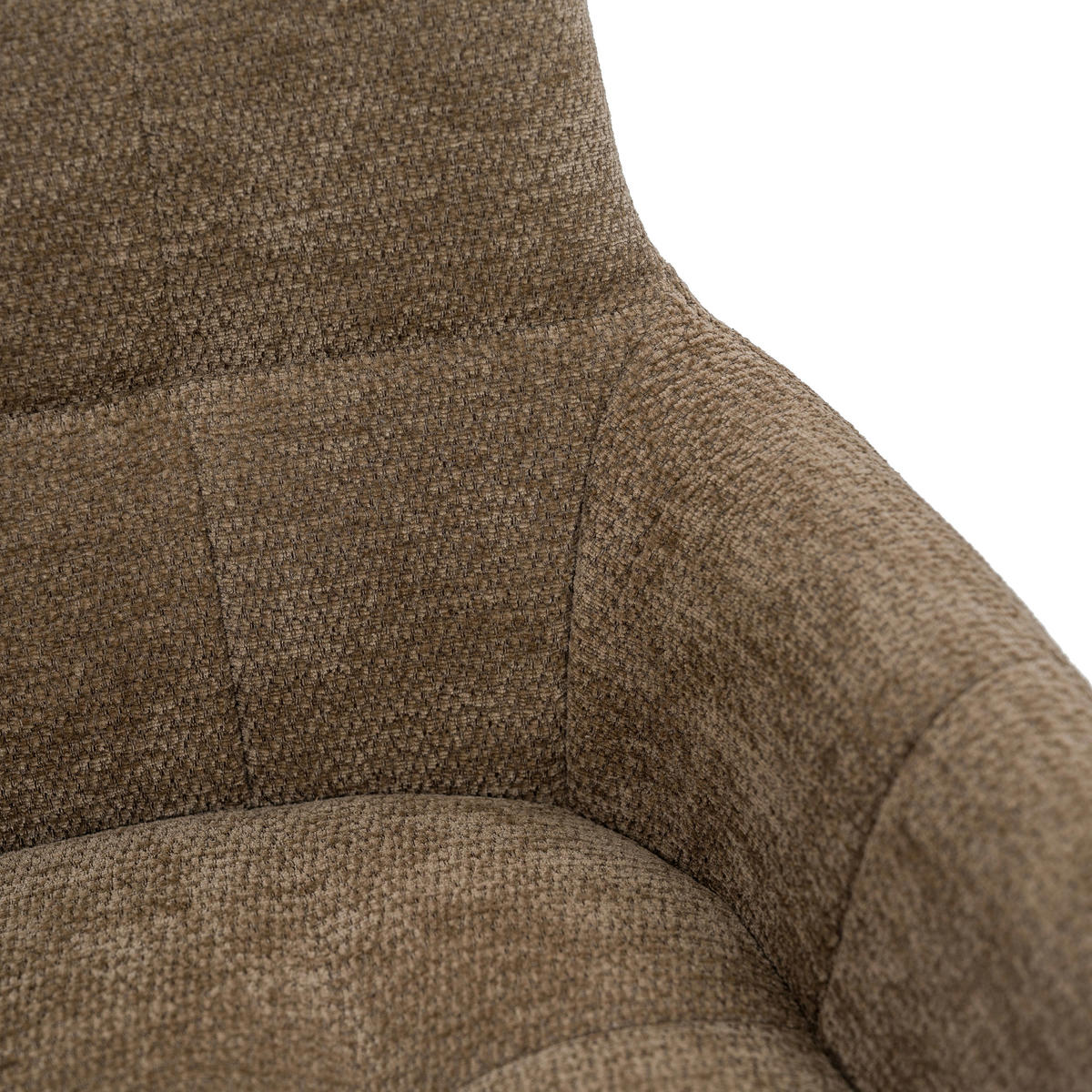 STUHL FUNO drehbar gepolsterter mit Steppung - braun - Chenille - Schwarz/Braun, Textil/Metall (58/87/60cm) - NEW HOME
