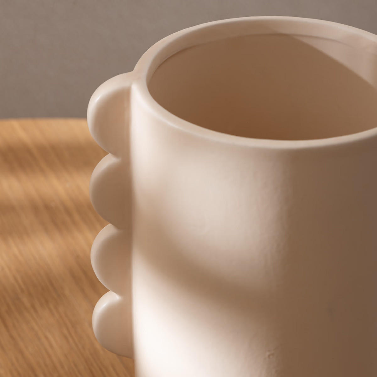 VASE Keramik Wavy Bliss Ø 13 cm - Beige, Keramik (25.5cm) - Atmosphera Createur d´interieur