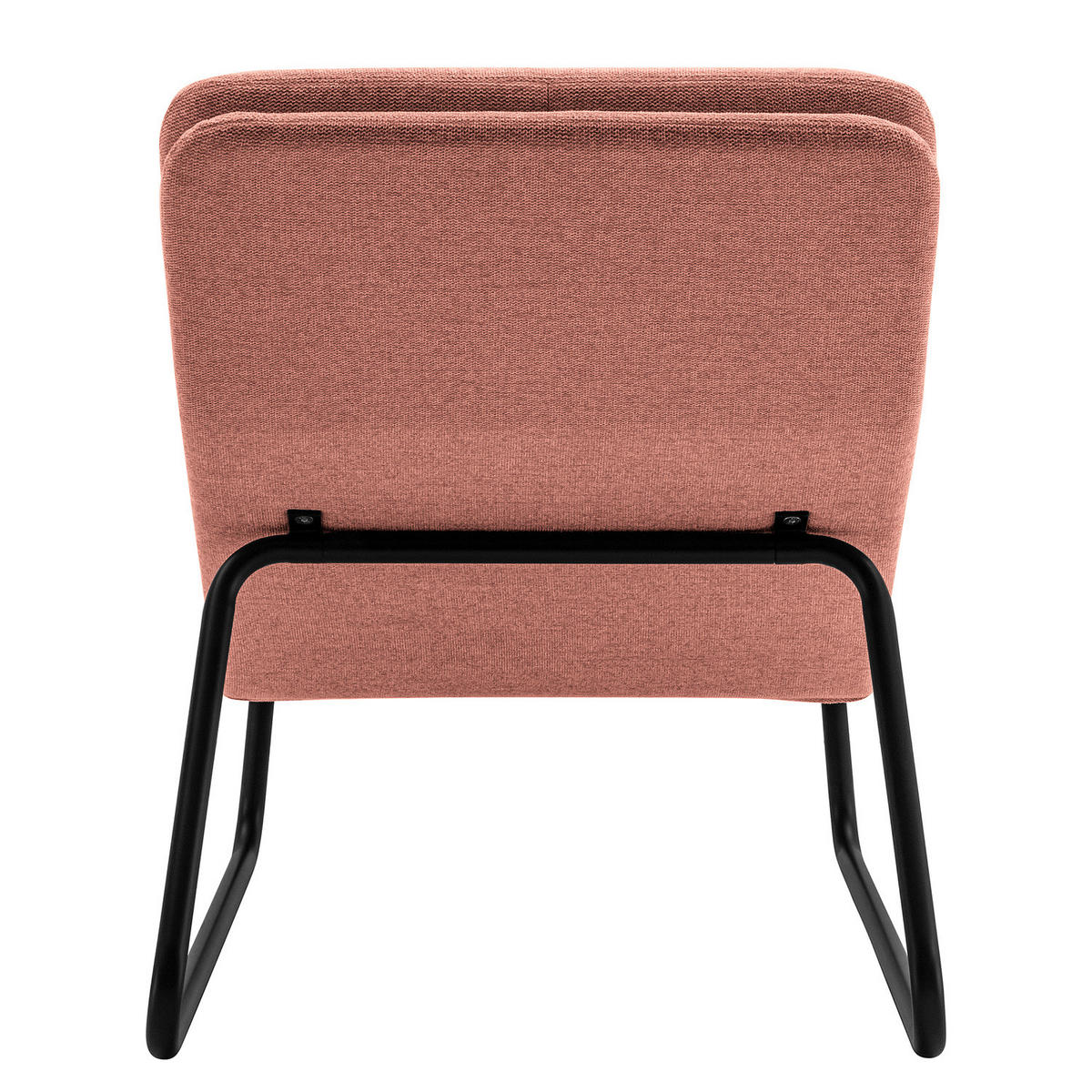 RELAXLIEGE - Webstoff - Koralle/Schwarz, Textil/Metall (70/88/168cm) - home24