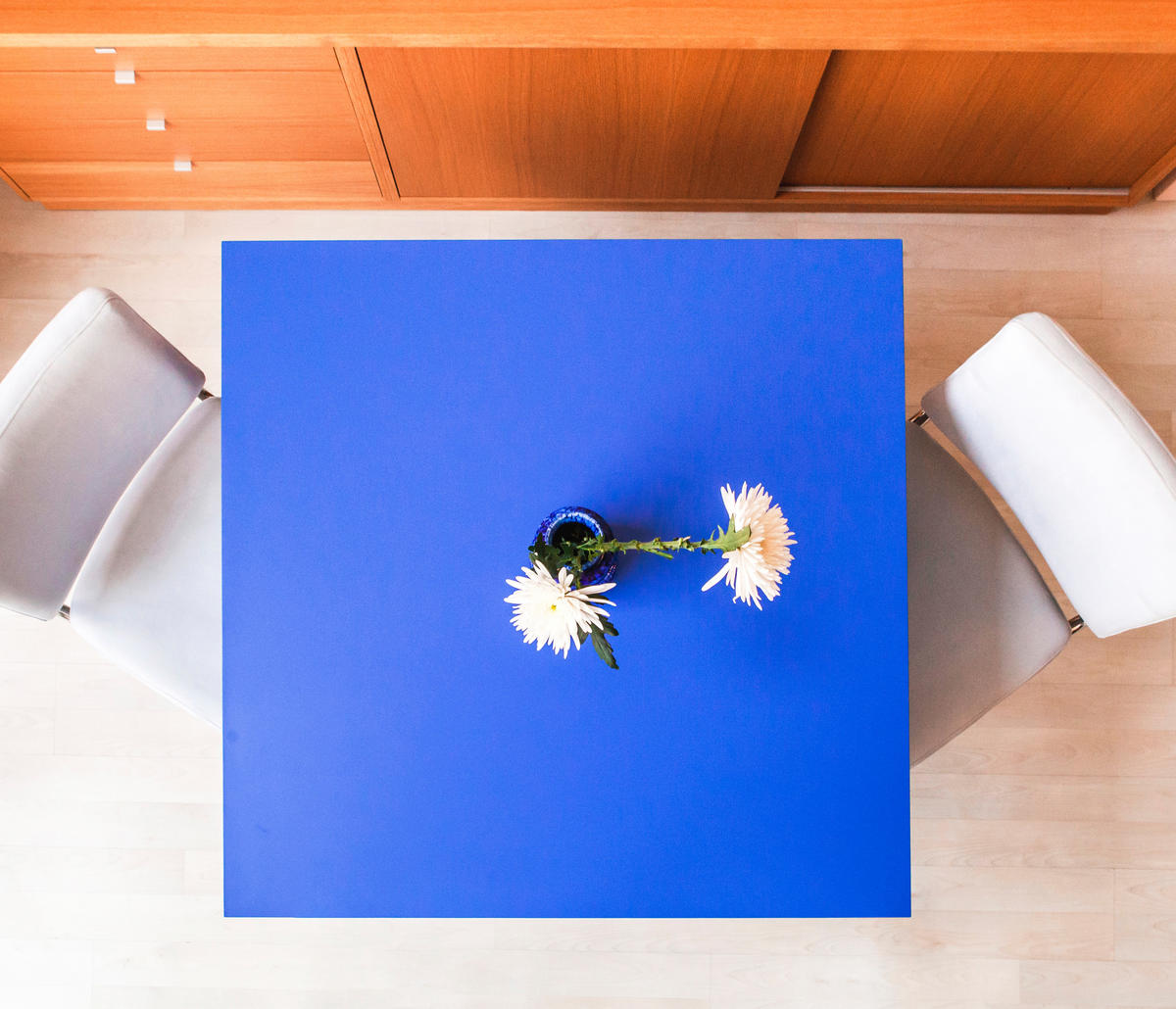 ESSTISCH Quadratischer mit laminiertem , 100/100 cm,Blau - Blau, Holzwerkstoff (100/100/75cm) - RNT By Really Nice Things