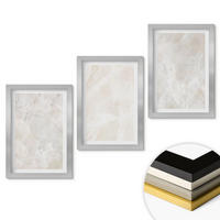 WANDBILDER 3er Set - 20x30 cm Silberner Rahmen - Pastellfarbene Marmorstrukturen - Silberfarben, Kunststoff (20/30cm) - ArtPrintCave