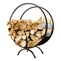 KAMINHOLZSTÄNDER rund - Stahl, Schwarz - Ø 60cm - Schwarz, Metall (60/70/25cm) - holz4home