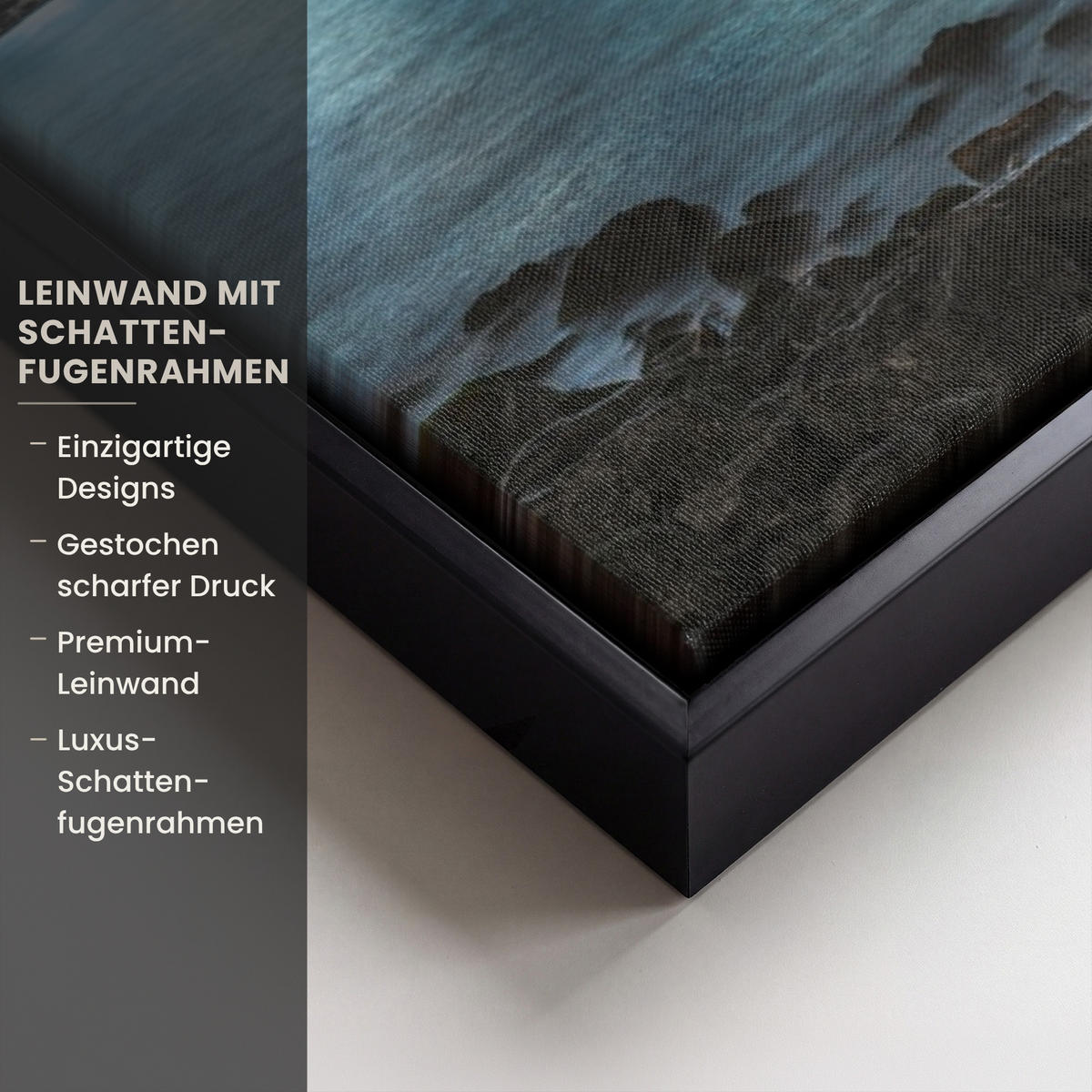 LEINWAND Bilder mit Rahmen - New York - Skyline - Stadt - Blau - 60x40 - Blaugrau, Textil (60/40cm) - MuchoWow