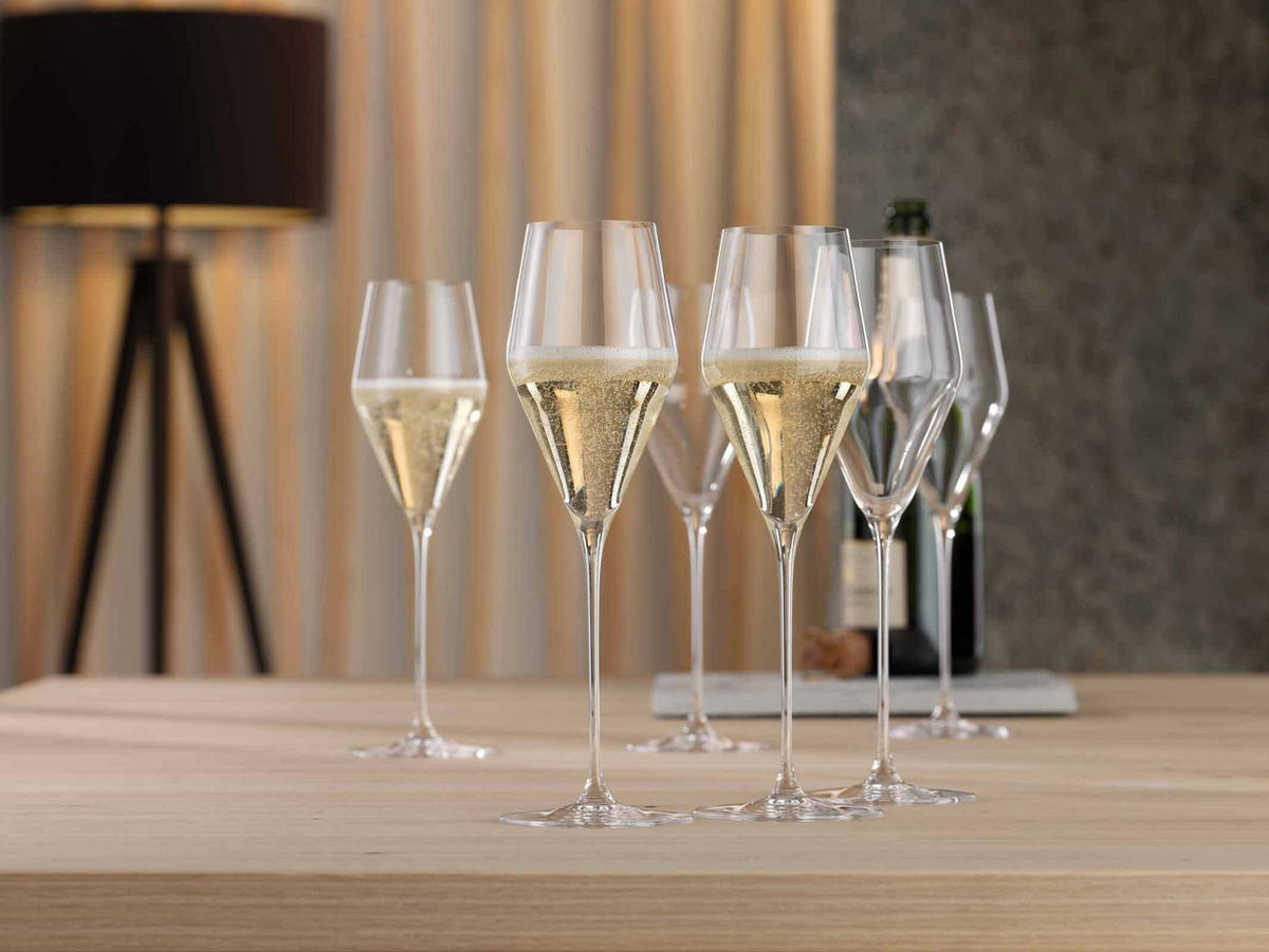 CHAMPAGNERGLÄSER + POLIERTUCH Definition transparent 250 ml 2er Set - Transparent, Glas (0.25L) - Spiegelau