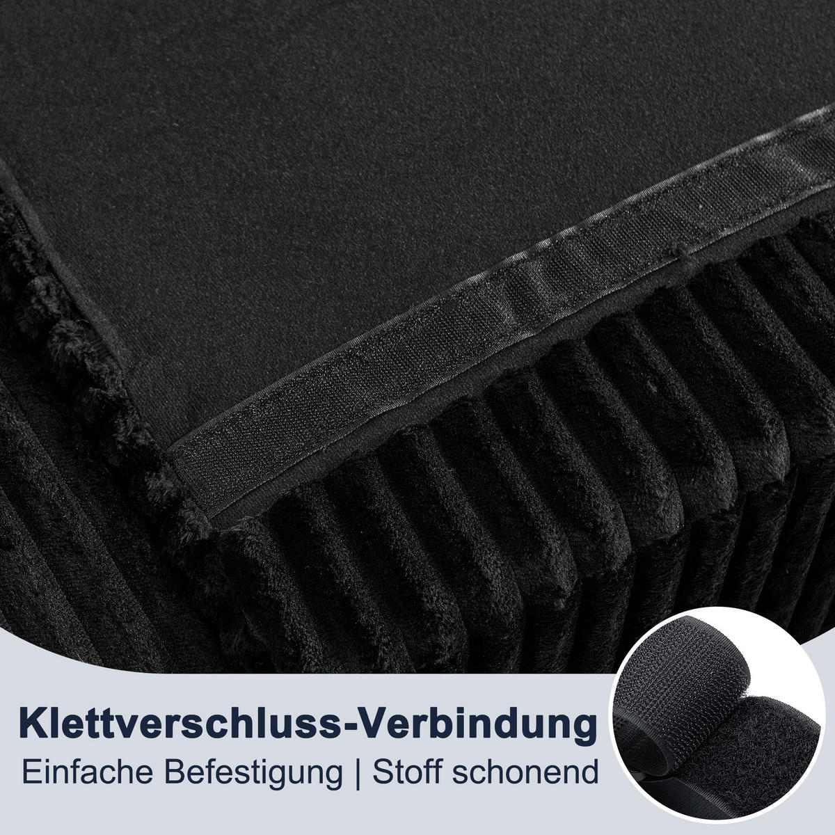 4-SITZER ECKSOFA Cord Schwarz mit Kissen - Schwarz, Holzwerkstoff/Kunststoff (256.5/133.5cm) - WISHDOR