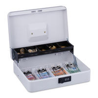GELDKASSETTE - Weiß, Kunststoff/Metall (30.5/8.5/24.5cm) - Relaxdays