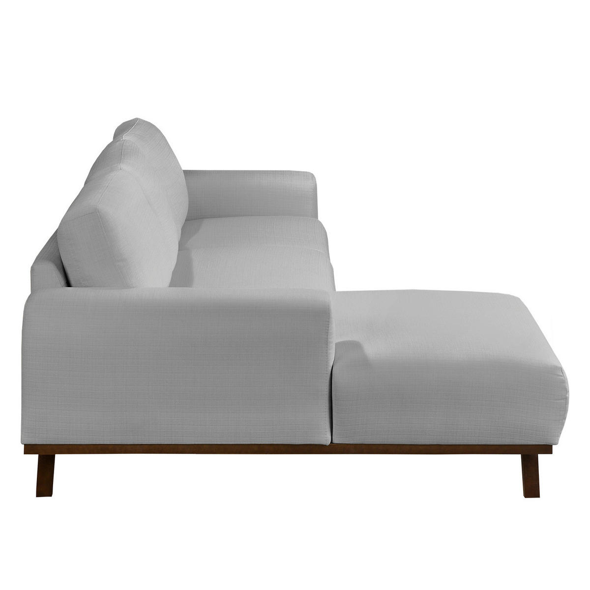 ECKSOFA - Strukturstoff - Hellgrau, Textil (286/152cm) - home24