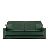 SCHLAFSOFA ORIO 3 Personen, Chenille-Stoff, marine/beige - Blau/Beige, Textil (219/90/90cm) - KONSIMO®