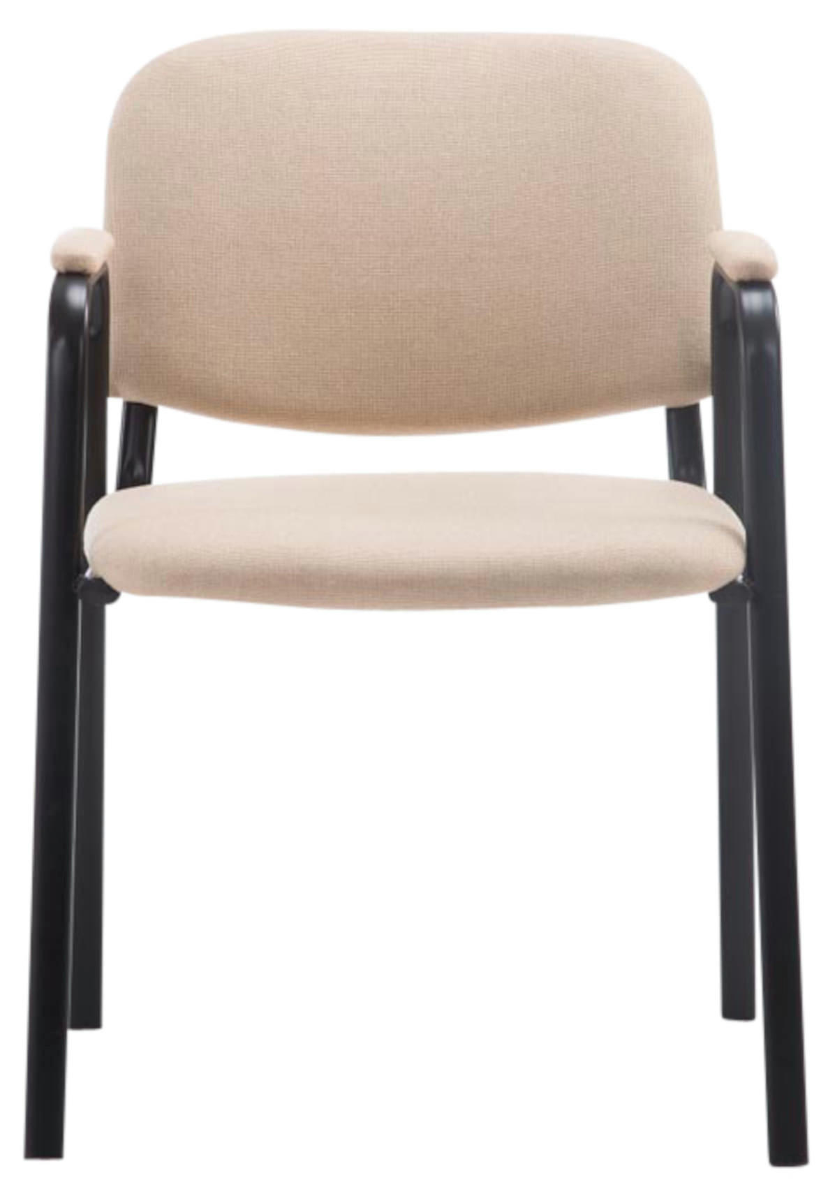 BESUCHERSTUHL 4er Set Stoff creme - Creme/Schwarz, Textil/Metall (53/79/55cm) - CLP