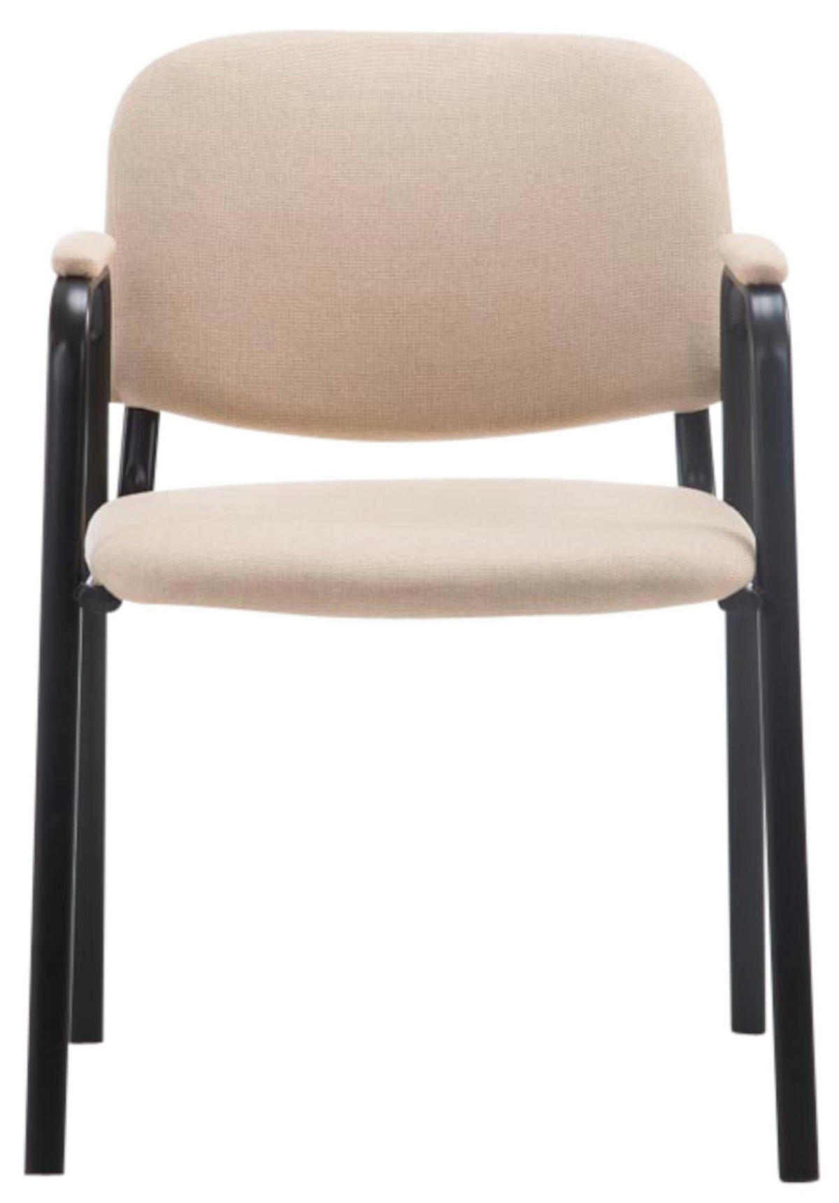 BESUCHERSTUHL 4er Set Stoff creme - Creme/Schwarz, Textil/Metall (53/79/55cm) - CLP