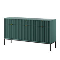 SIDEBOARD STELLARE 154/83/39 cm mit 3 Schubladen 3 Türen Hellgrün - Hellgrün, Holzwerkstoff (154/83/39cm) - MASSENO