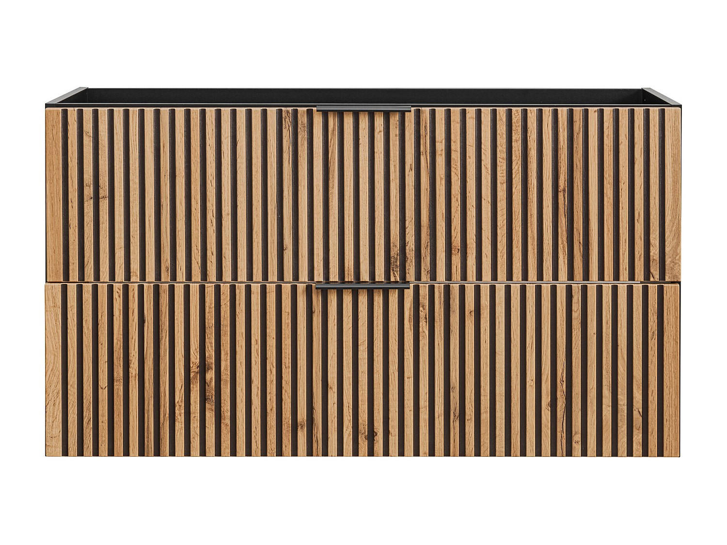 WASCHBECKENUNTERSCHRANK - 100 cm x 46 cm - Holz, Platte - Schwarz, Naturfarben Hell - MADELA - Schwarz/Naturfarben, Holz (100/57/46cm) - Vente-Unique