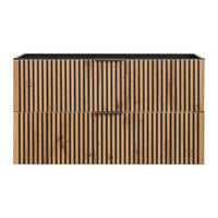 WASCHBECKENUNTERSCHRANK - 100 cm x 46 cm - Holz, Platte - Schwarz, Naturfarben Hell - MADELA - Schwarz/Naturfarben, Holz (100/57/46cm) - Vente-Unique
