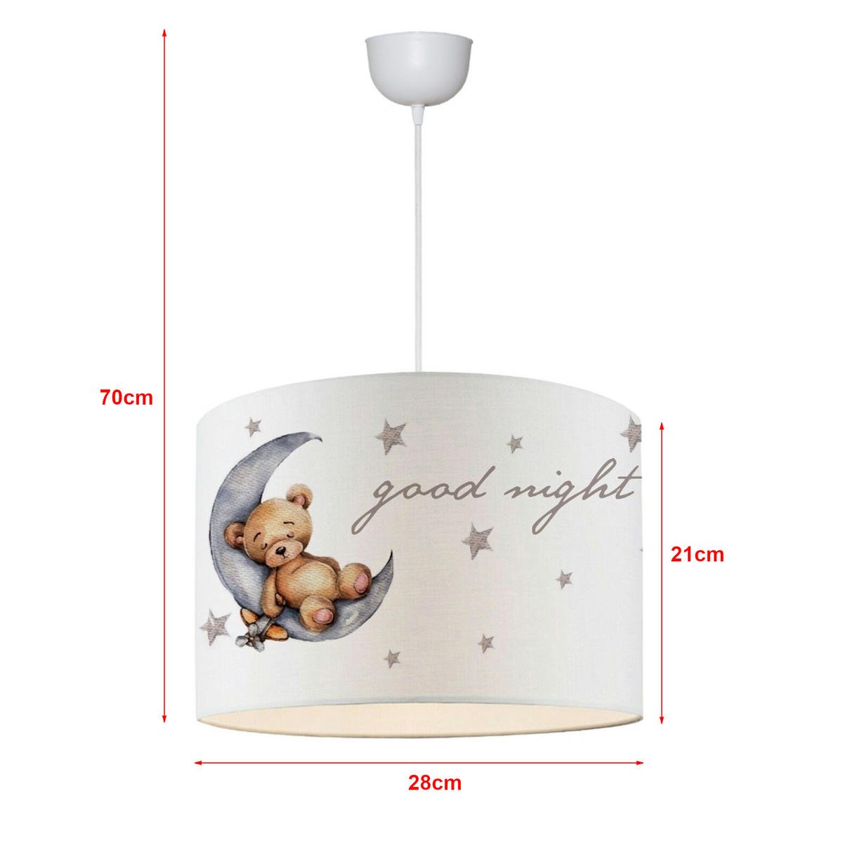 KINDERHÄNGELEUCHTE Rugby - Grau, Textil (28/28/70cm) - lux.pro