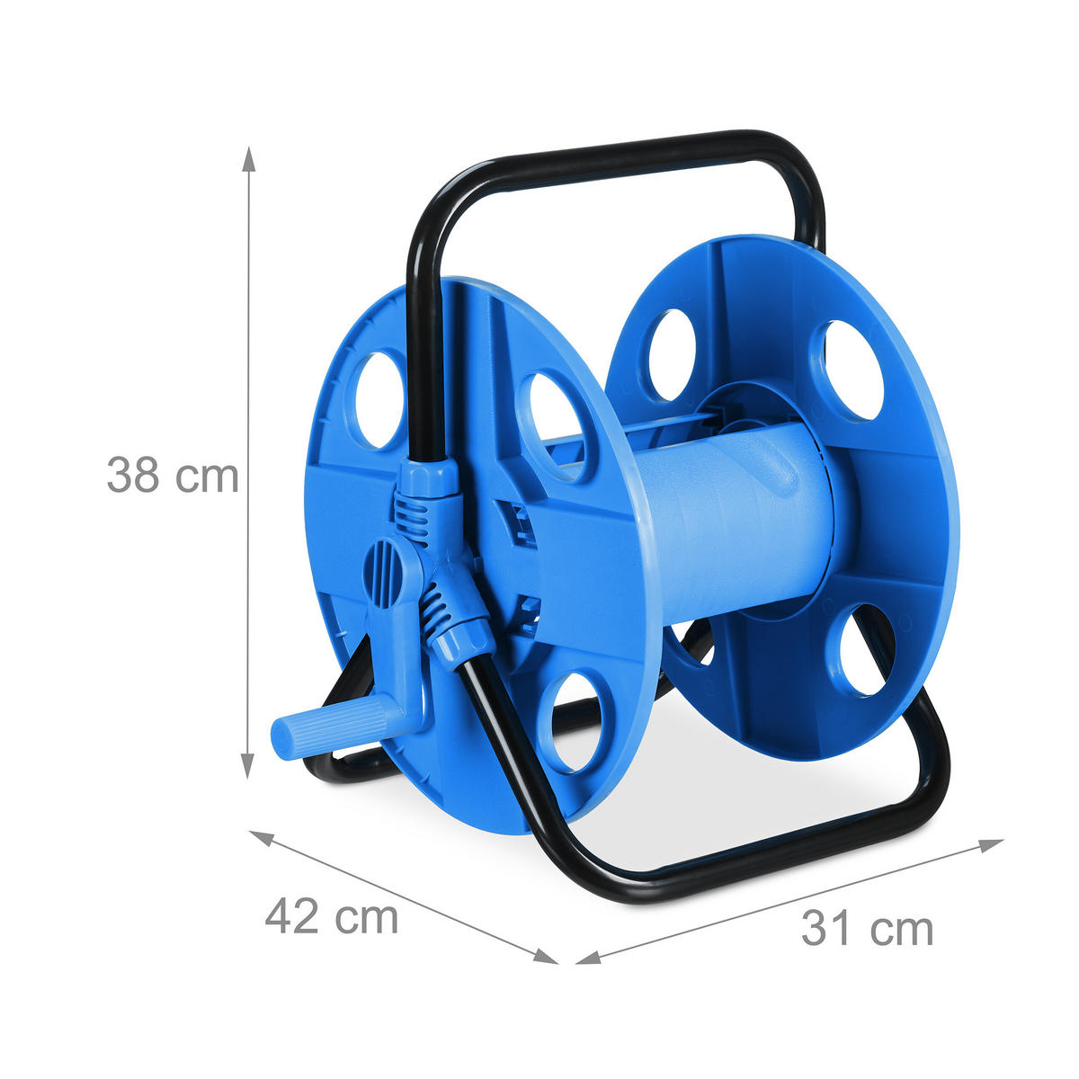SCHLAUCHTROMMEL - Multicolor, Kunststoff/Metall (42/38/31cm) - Relaxdays