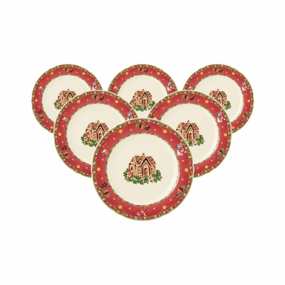 BROTTELLER Marieluise Weihnachtsnostalgie creme ø 17 cm 6er Set - Creme, Keramik (17.1cm) - Seltmann Weiden