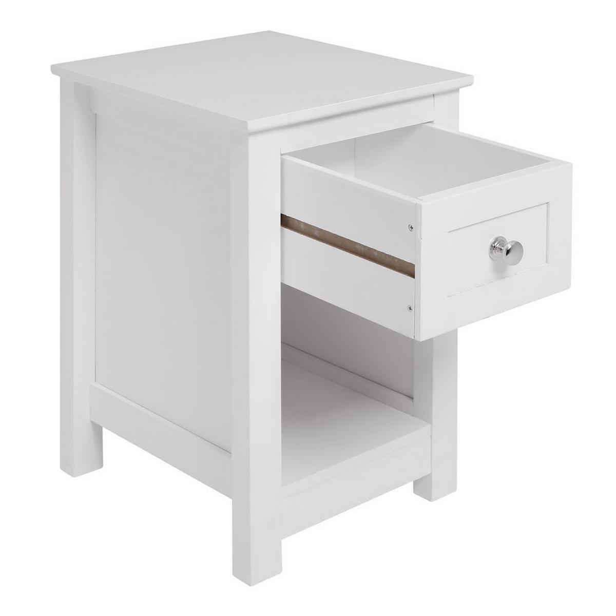 NACHTTISCH 28/30/45 cm Schublade Fach MDF Weiß - Weiß, Holzwerkstoff (28/45/30cm) - Livingandhome