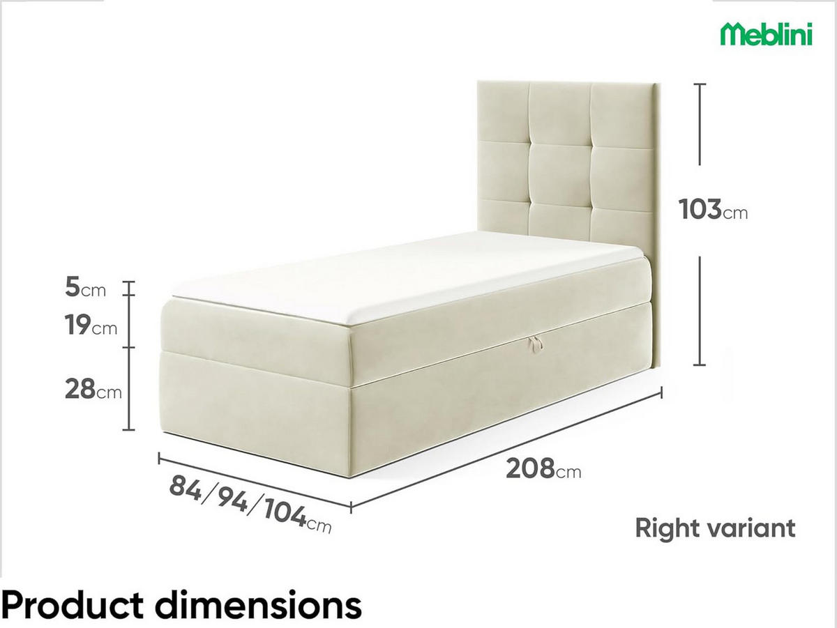 KINDERBETT MINO 2 - Creme, Holzwerkstoff (84/208cm) - Meblini