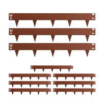 BORDURĂ maro oțel set 10 piese 16x106 cm - maro, metal (106/16/0.02cm) - Relaxdays