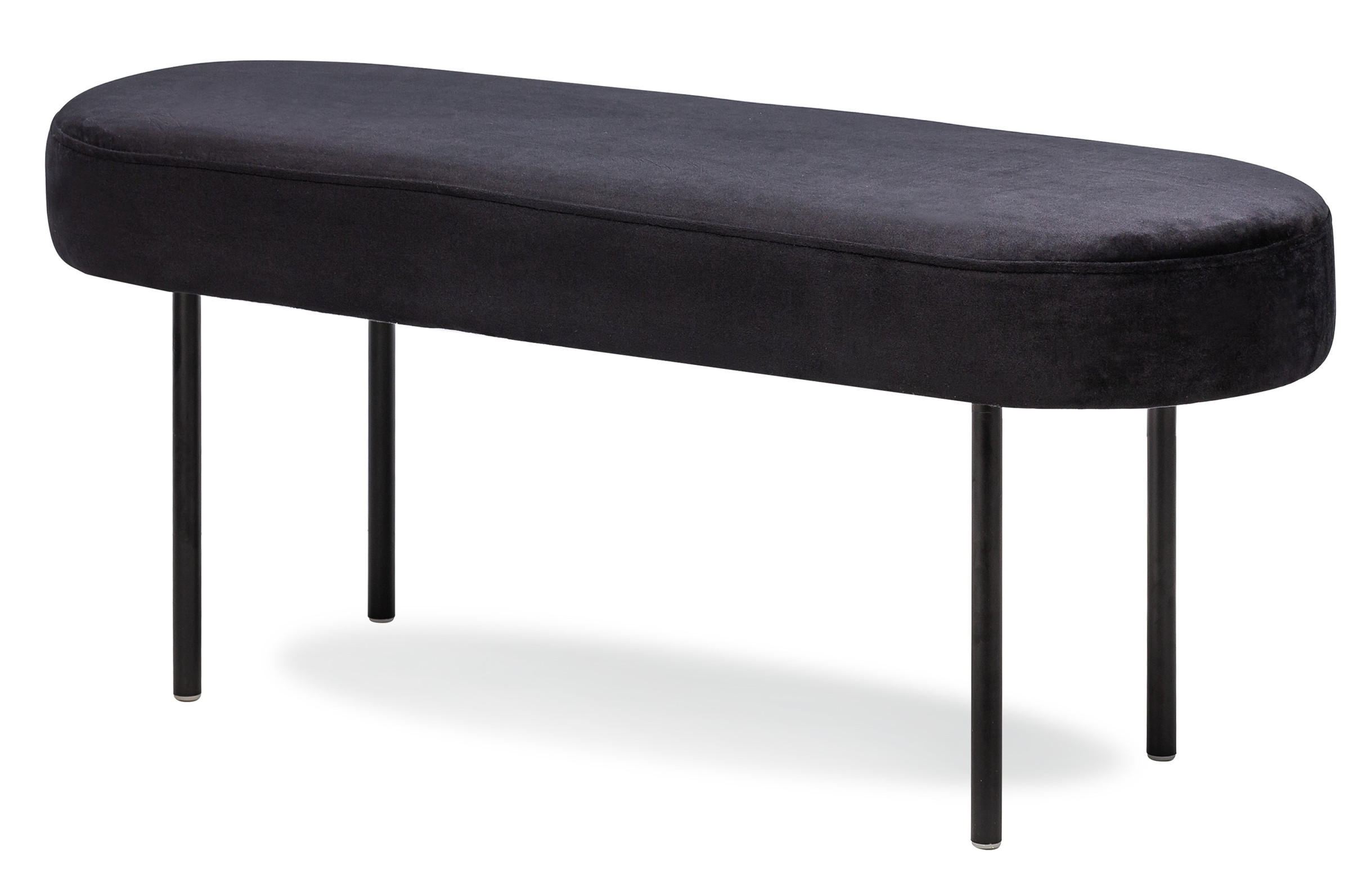 SITZBANK Samt Schwarz - Schwarz, Textil (100/38/35cm) - Nordlys