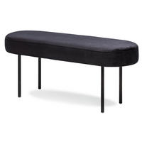 SITZBANK Samt Schwarz - Schwarz, Textil (100/38/35cm) - Nordlys