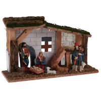 WEIHNACHTSKRIPPE LED 7 Figuren - Braun, Holzwerkstoff (11/18/30cm) - Home Styling Collection