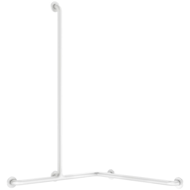 DUSCHHANDLAUF mit vertikaler Brausestange Ø32 mm Nylon weiß - Weiß, Metall (18.5/8/126cm) - Delabie