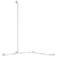 DUSCHHANDLAUF mit vertikaler Brausestange Ø32 mm Nylon weiß - Weiß, Metall (18.5/8/126cm) - Delabie